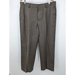 Vintage LL Bean Mens 100% Wool Pants Khaki Tan Comfort Waist Brown Size 36W